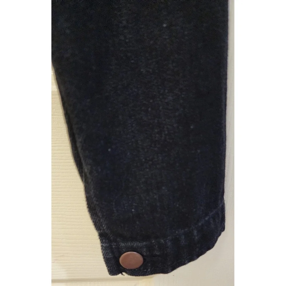 Girls Cropped Black Denim Jacket Large
